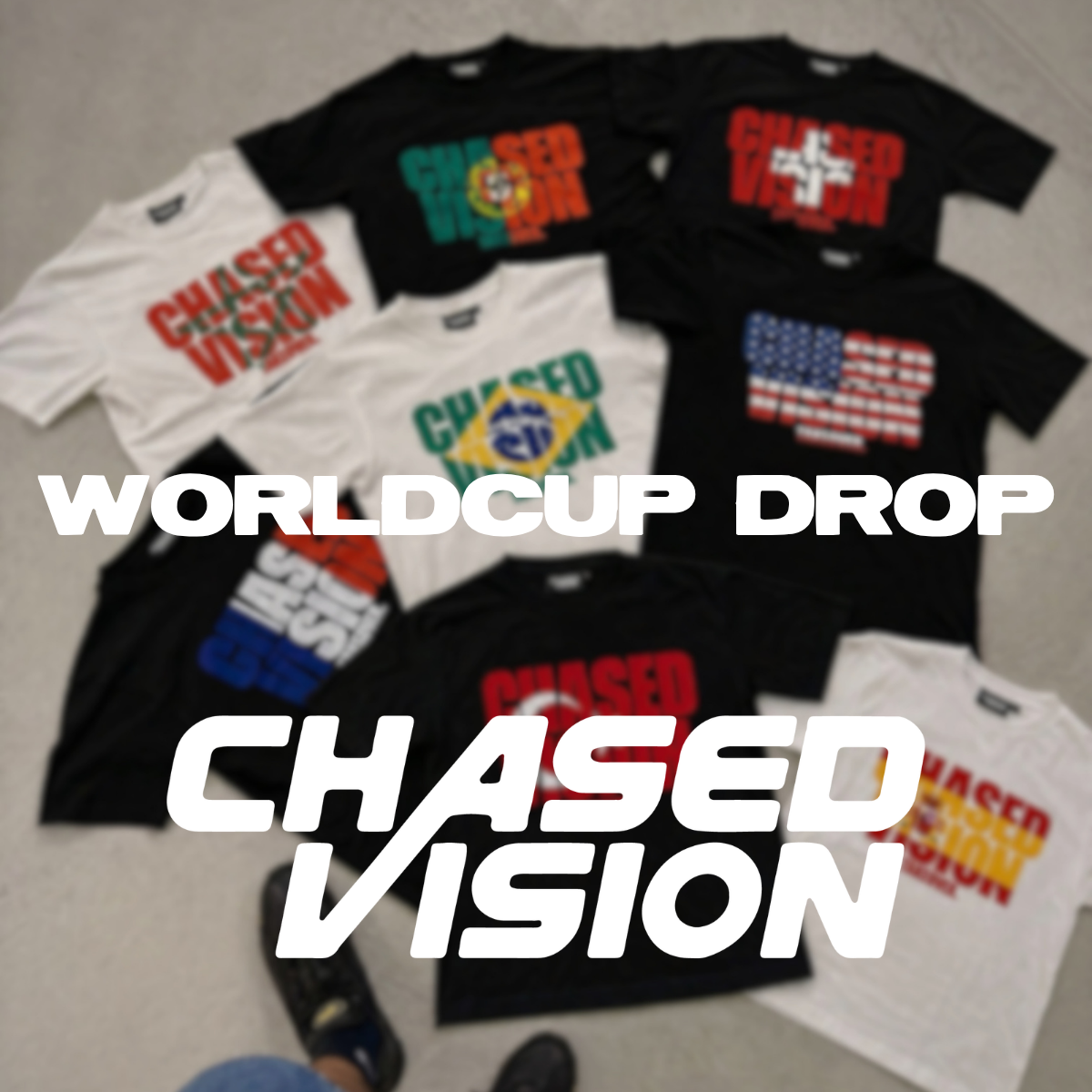 Chasedvision Worldcup drop with 11 different worldcup tees!