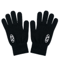 a black pair of gloves with a chasedvision design, perfect for cold weather or to complete an outfit.