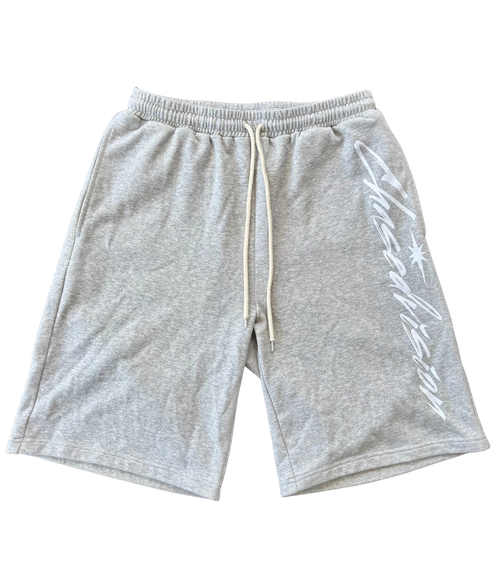 Grey shorts featuring a stylish design, perfect for summer casual wear. Pair with a long sleeve top for a trendy look.