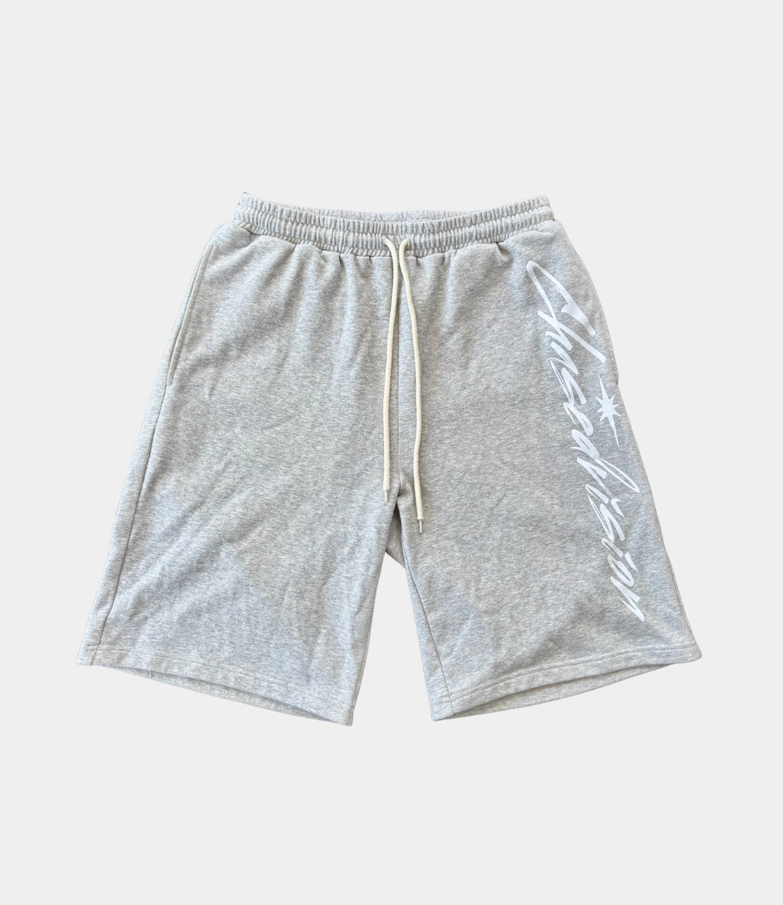 Grey shorts featuring a stylish design, perfect for summer casual wear. Pair with a long sleeve top for a trendy look.
