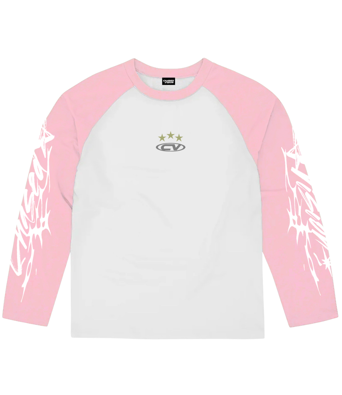 Stylish pink longsleeve shirt with grey accents, perfect for summer casual wear with shorts.