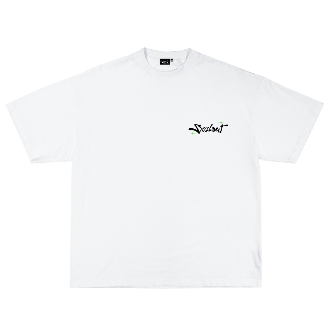 chasedvision Oversized Streetwear Tee in white with a basic sxclout logo